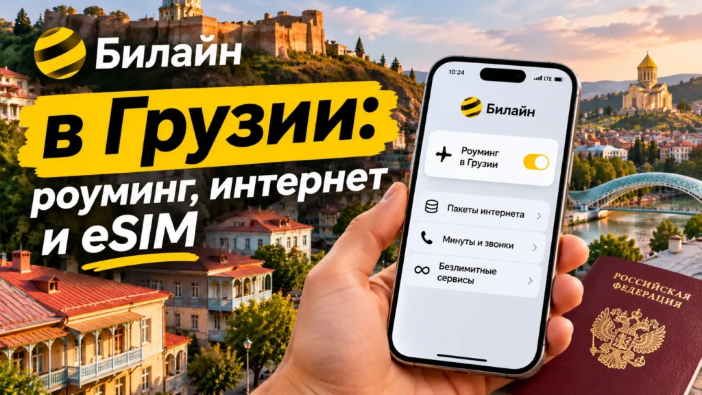 Билайн в Грузии — роуминг, мобильный интернет и eSIM на фоне Тбилиси