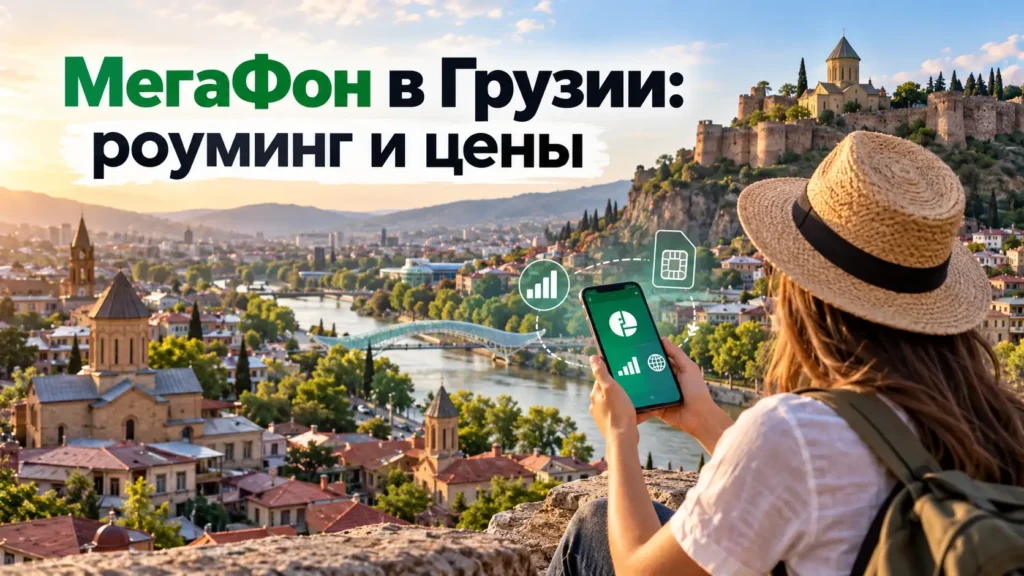 МегаФон в Грузии — роуминг, мобильный интернет и eSIM на фоне Тбилиси