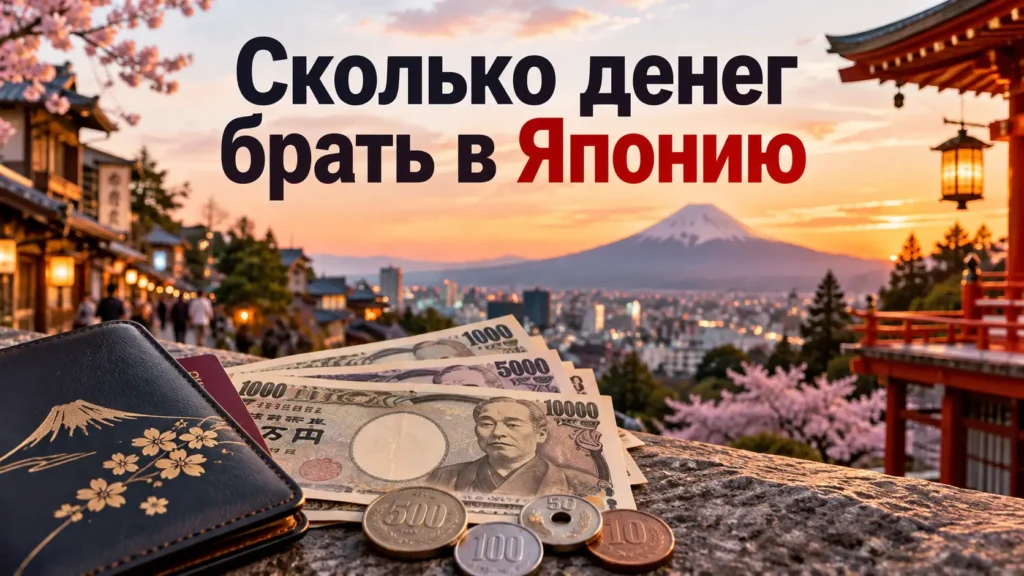 Сколько денег брать в Японию — японские иены, наличные и бюджет поездки на фоне горы Фудзи